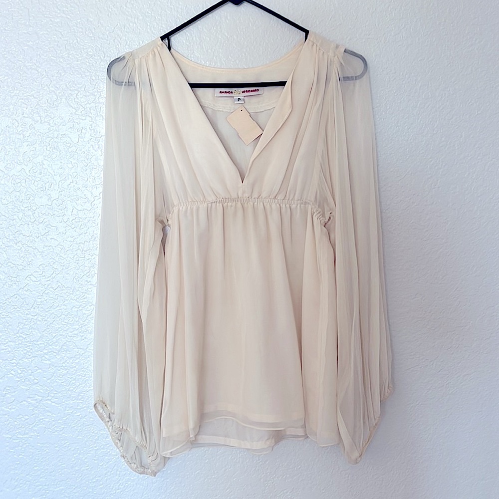 Amanda Uprichard Baby Doll Silk Blouse